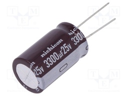 Capacitor: electrolytic; low impedance; THT; 3300uF; 25VDC; ±20%