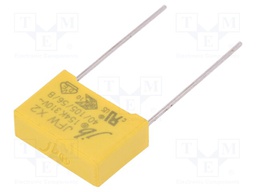 Capacitor: polypropylene; X2,suppression capacitor; 150nF; 15mm