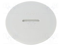 Stopper; PG29; IP54; Mat: polyamide; light grey