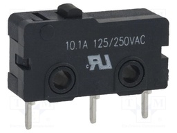 Microswitch SNAP ACTION; without lever; SPDT; 10.1A/250VAC; IP40