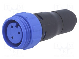 Connector: circular; plug; female; PIN: 3; w/o contacts; for cable