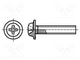 Screw; with flange; M4x20; Head: button; Phillips; PH2