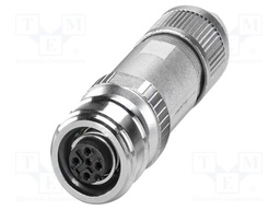 Connector: M12; plug; PIN: 4; 48V; straight; IP65; push-lock; A code