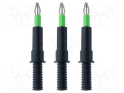 Connector: 4mm banana; adapter; 6A; 600V; black; 141mm; 3pcs; IP40