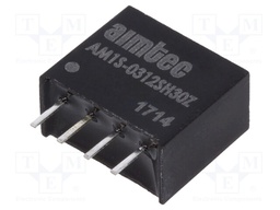 Converter: DC/DC; 1W; Uin: 2.97÷3.63V; 12VDC; Iout: 83mA; SIP4; 1.8g