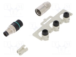 Connector: M8; male; PIN: 3; straight; for cable; plug; 4A; 32V