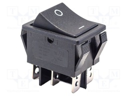 ROCKER; DPDT; Pos: 2; ON-ON; 16A/250VAC; Rcont max: 20mΩ; Body: black