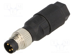 Connector: M8; male; PIN: 4; straight; for cable; plug; 4A; 30V