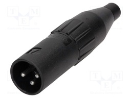 Plug; XLR; male; PIN: 3; straight; for cable; soldering; tinned; 133V