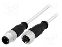 Cable: for sensors/automation; PIN: 3; M12-M12; 0.5m; plug; plug
