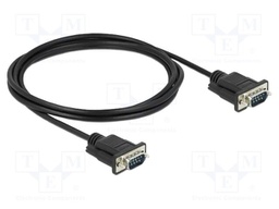 Cable; D-Sub 9pin plug,both sides; PVC; Len: 2m; black; Øcable: 5mm