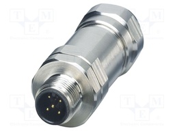 Connector: M12; plug; PIN: 5; 48V; straight; IP65; screw terminal