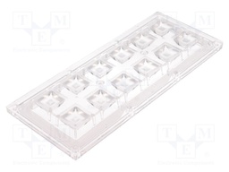 LED lens; rectangular; transparent; 50÷67°; H: 11.4mm
