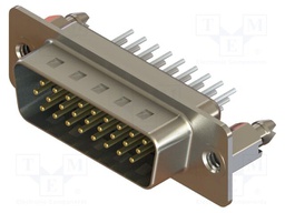 Connector: D-Sub HD; PIN: 26; socket; male; straight; THT; MHDD