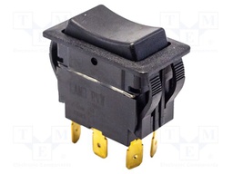 ROCKER; DP3T; Pos: 3; (ON)-OFF-(ON); 15A/277VAC; black; IP54; none