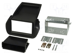 Radio mounting frame; Citroën,Fiat,Peugeot; 2 DIN; black