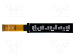 Display: OLED; graphical; 2.55"; 206x36; Dim: 70.77x15.14x2.01mm