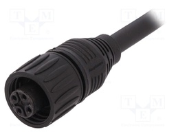 Connector: circular; plug; PIN: 4; female; cables; IP65,IP67; 18A