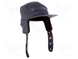 Cap; furlined,with flaps; navy blue; cotton; Size: 60; 175g/m2