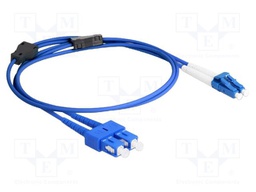 Fiber patch cord; OS2; LC/UPC,SC/UPC; 1m; 9/125um; LSZH; blue; blue