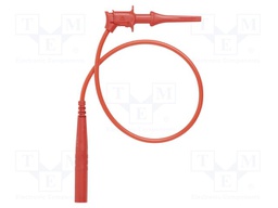 Test lead; 5A; 4mm banana plug-mini hook; insulated; Urated: 300V