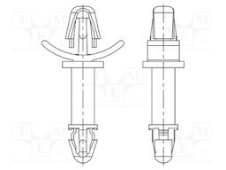 PCB distance; polyamide 66; L: 4.8mm; latch/latch; Colour: natural