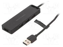 Hub USB; USB 2.0; PnP; black; Number of ports: 4; 480Mbps