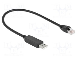 Cable; RJ45 plug,USB A socket; 0.25m; black; 921.6kbps