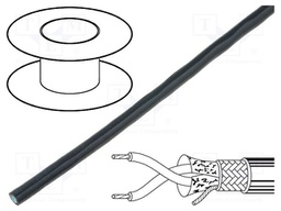 Wire; RS485; 1x2x22AWG; stranded; Cu; PVC; black; 152m