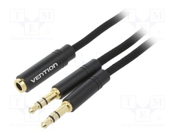 Cable; Jack 3.5mm 3pin angled plug,Jack 3.5mm 4pin socket