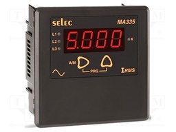 Ammeter; digital,mounting; True RMS; on panel; LED; 4 digit; ±0.5%