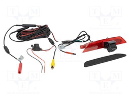Rear view camera; 115°; black,red; 12VDC,24VDC; Kit: camera; screw