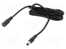 Cable; 2x0.5mm2; DC 5,5/2,5 plug,DC 5,5/2,5 socket; straight