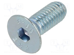 Screw; M6x16; Head: countersunk; hex key; HEX 2.5mm; steel; zinc