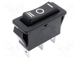 ROCKER SWITCH, SPDT, 15A, 125VAC, BLACK