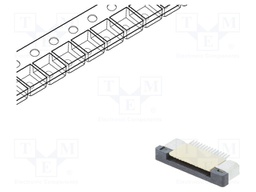 Connector: FFC (FPC); horizontal; PIN: 14; ZIF; SMT; 500mA; tinned