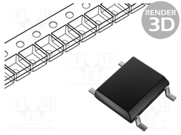 Bridge rectifier: single-phase; 200V; If: 0.5A; Ifsm: 30A; DB-1MS