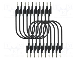 Test leads; 50VAC,120VDC; 10A; banana plug 4mm,both sides; black