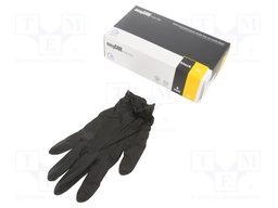 Protective gloves; Size: M; black; nitryl; 100pcs.