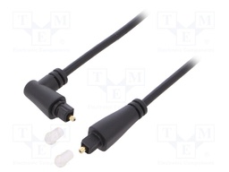 Cable; Toslink plug,Toslink plug angled; 1m; black; Øout: 4mm