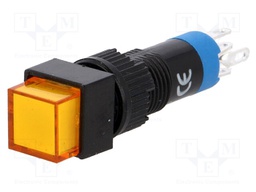 Switch: push-button; Pos: 2; SPDT; 0.5A/250VAC; 1A/24VDC; orange