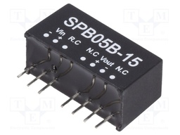 Converter: DC/DC; 5W; Uin: 18÷36V; 15VDC; Iout: 33÷333mA; SIP8; 4.8g
