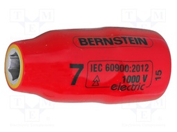 Cap; 6-angles,insulated,socket spanner; HEX 7mm; 3/8