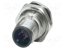 Connector: M12; socket; PIN: 5; male; 60V; straight; IP65; THT; A code