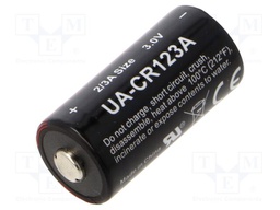 Battery: lithium; CR123A,CR17345; 3V; 1600mAh; non-rechargeable