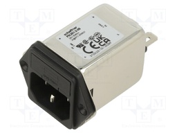 Filtered IEC Power Entry Module, IEC C14, General Purpose, 2 A, 250 VAC, 1-Pole Fuse Holder