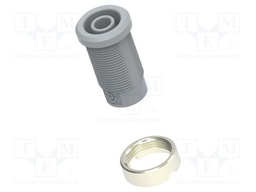 Connector: 4mm banana; socket; grey; m3 hole; insulated