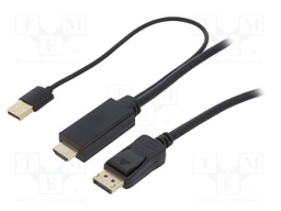 Cable; DisplayPort 1.2,HDCP,HDMI 1.4; 1m; black