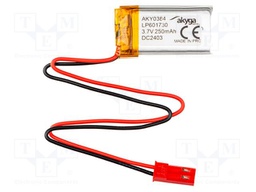 Re-battery: Li-Po; 3.7V; 250mAh; cables,JST SYP-02T-1 socket