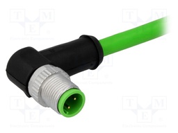 Plug; M12; PIN: 4; male; D code-Ethernet; 10m; Insulation: PVC